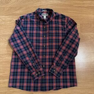 Duluth Trading Untucked Shirt Men's Large Slim Fit Multicolor Plaid Zip Pocket